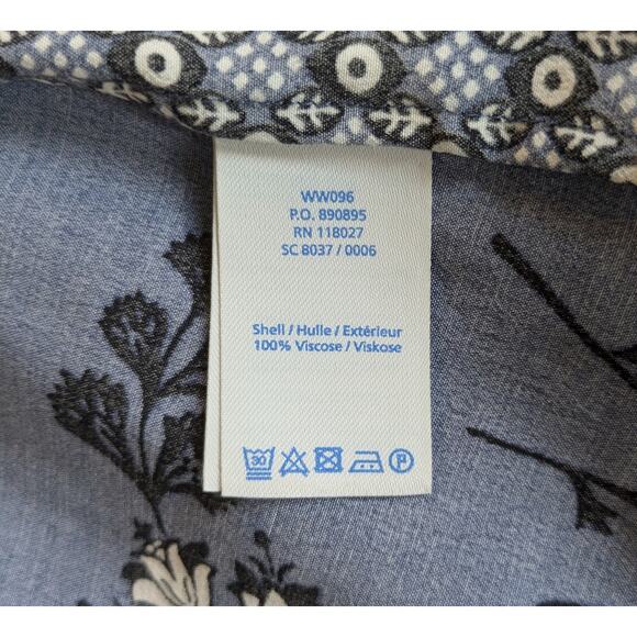 Boden Mollie Blue White Mixed Print Minidress Shift V-Neck 3/4 sleeve Size 8 - Picture 11 of 12